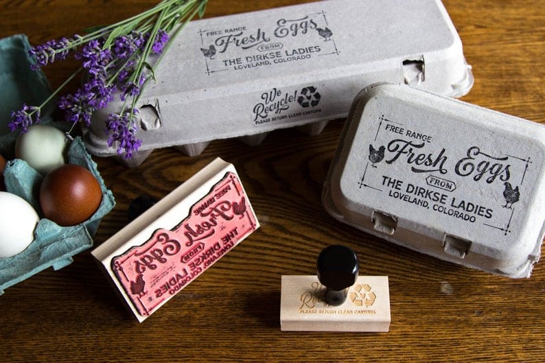 Please Return Carton Stamp - We Recycle! - Egg Carton Stamp – Authentic  Heirlooms